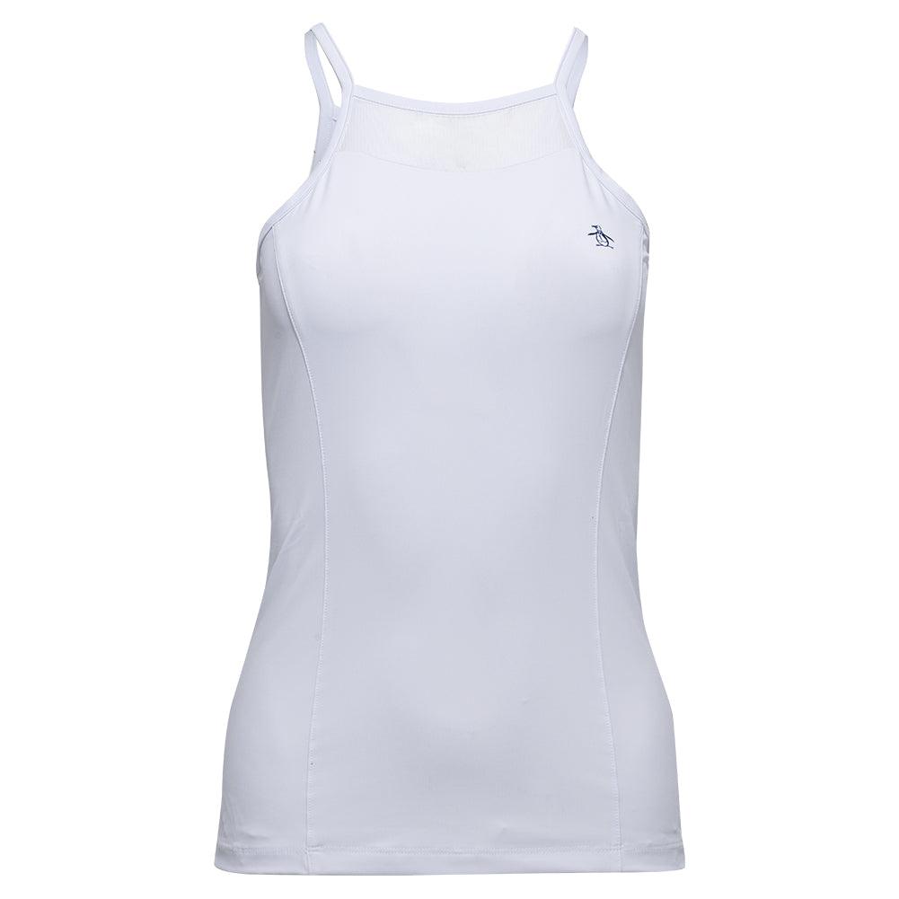 Women`s Essentials Tennis Tank with Mesh Bright White Apparel Penguin