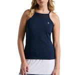 Women`s Essentials Tennis Tank with Mesh Black Iris Apparel Penguin