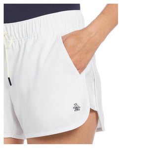 Women's Drawstring 4 Inch Tennis Short Bright White Apparel Penguin