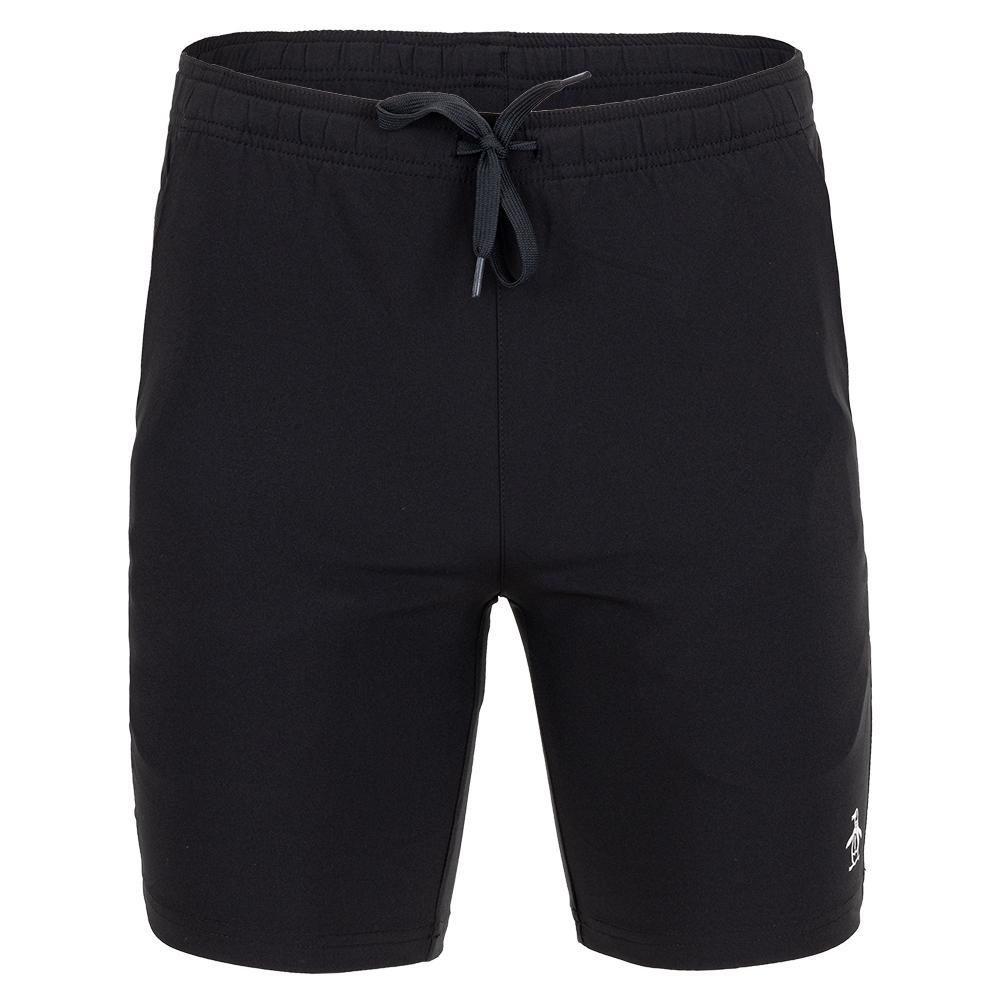 Men's Solid Performance 8 Inch Tennis Short Caviar Apparel Penguin