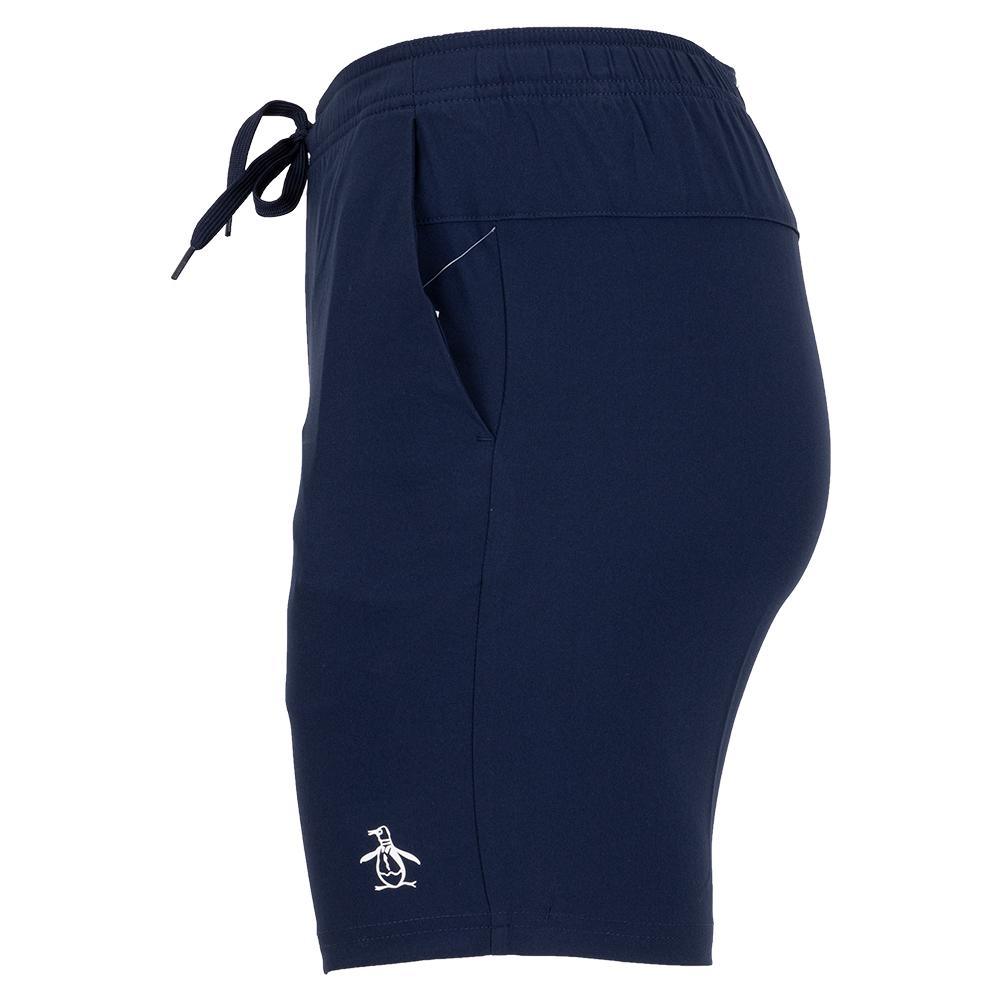 Men's Solid Performance 8 Inch Tennis Short Black Iris Apparel Penguin