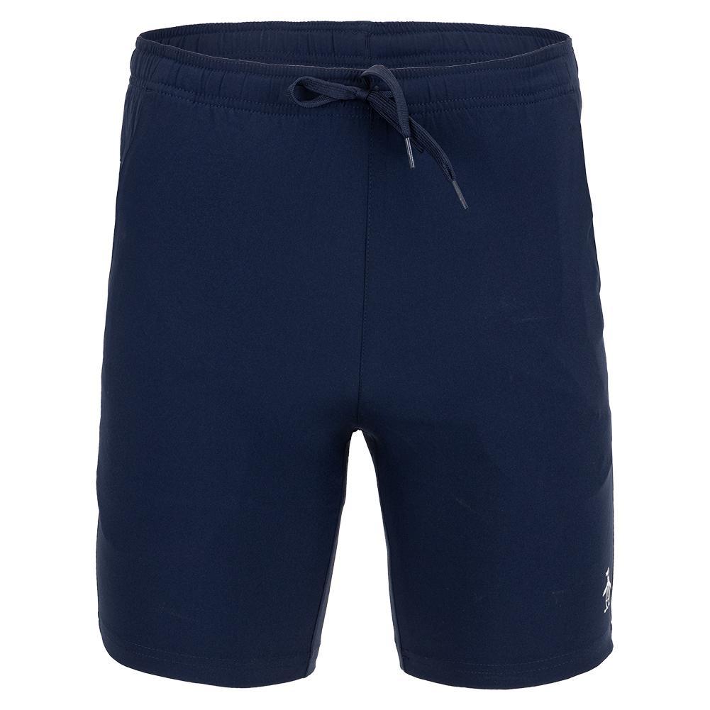 Men's Solid Performance 8 Inch Tennis Short Black Iris Apparel Penguin