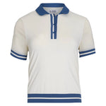 Women's Short Sleeve Waist Length Tennis Polo Silver Birch Apparel Penguin