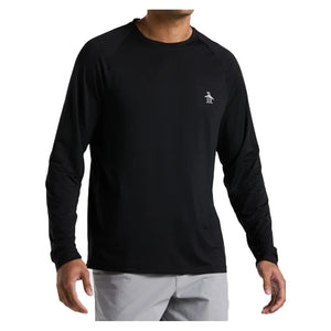 Men's Solid Performance Long Sleeve Tennis Raglan Caviar Apparel Penguin