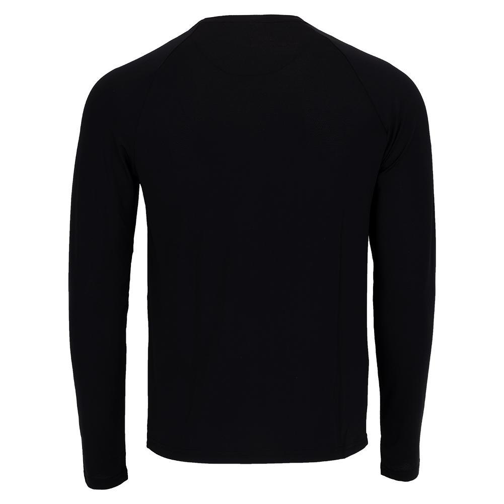 Men's Solid Performance Long Sleeve Tennis Raglan Caviar Apparel Penguin