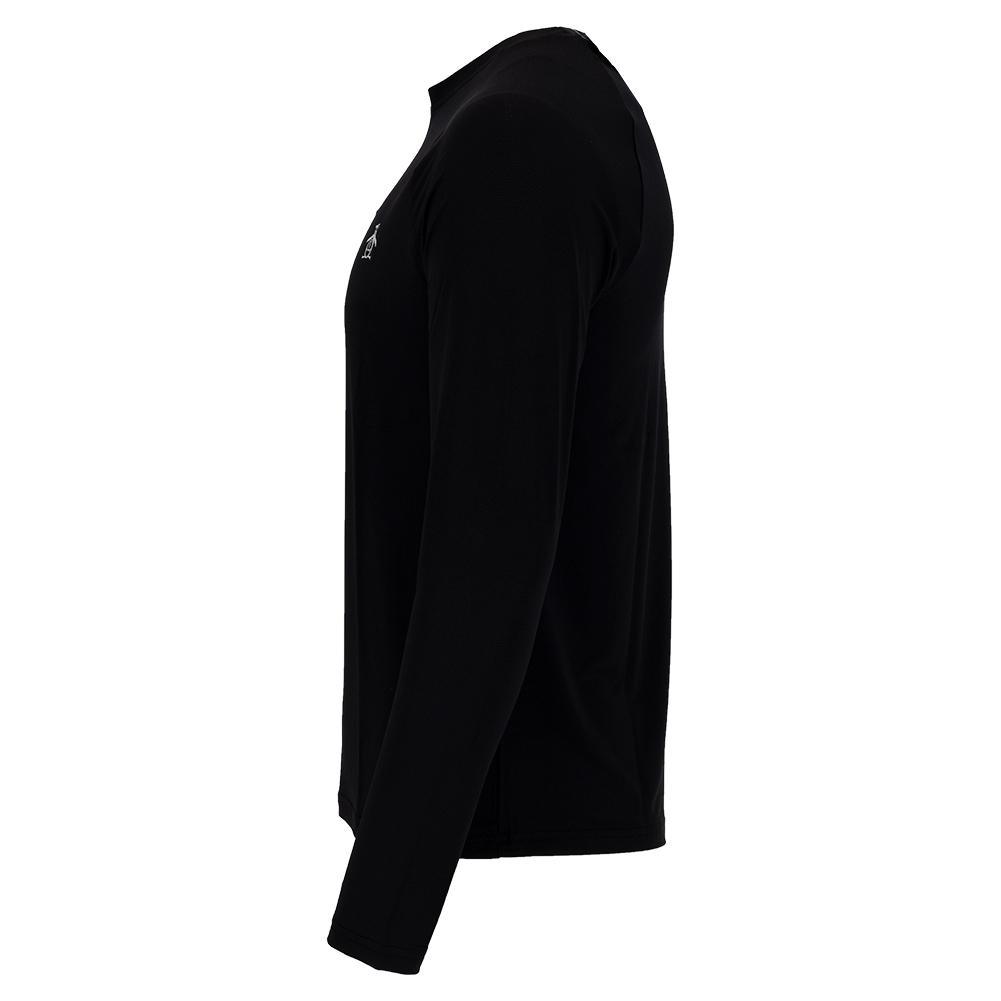 Men's Solid Performance Long Sleeve Tennis Raglan Caviar Apparel Penguin