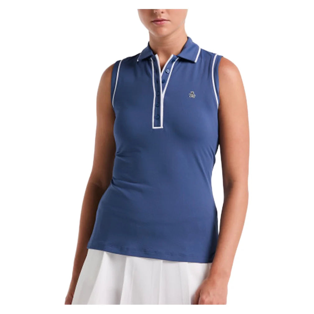 Women`s Sleeveless Veronica Tennis Polo True Navy Apparel Penguin