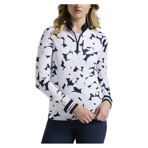 Women`s Riviera Sun Protection Tennis Top Black Iris Apparel Penguin