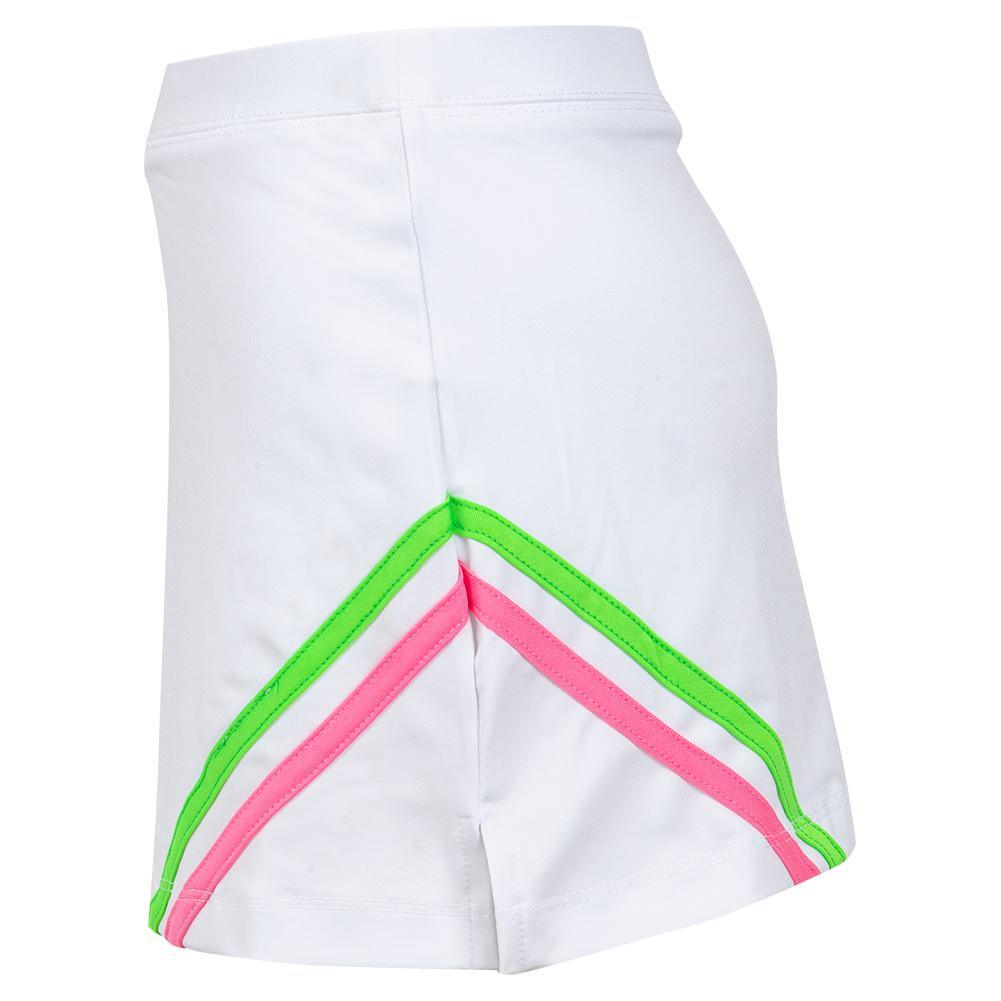 Girls' Chevron Flat Tennis Skort White Apparel Little Miss Tennis