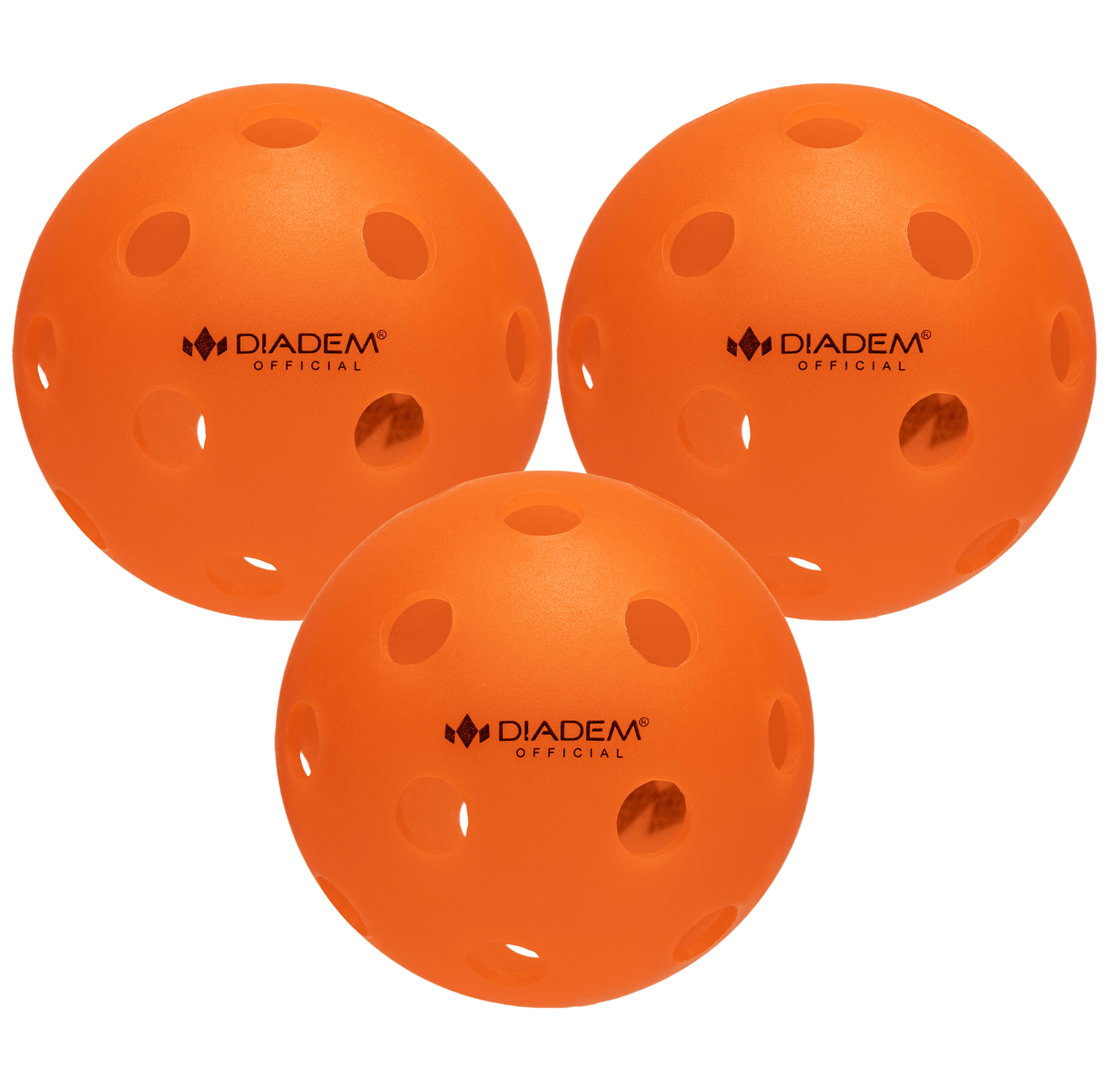 Power 3 Pack Indoor Pickleball Balls Orange Diadem