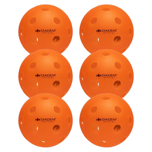 Power 6 Pack Indoor Pickleball Balls Orange Balls Diadem