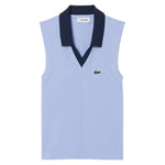 Women`s On Court Sleeveless Tennis Polo Delphinium and Navy Blue Apparel Lacoste