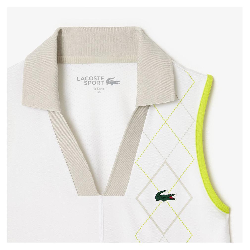 Women's Ultra-Dry UPF30 Tech Tennis Polo White and Hammam Apparel Lacoste