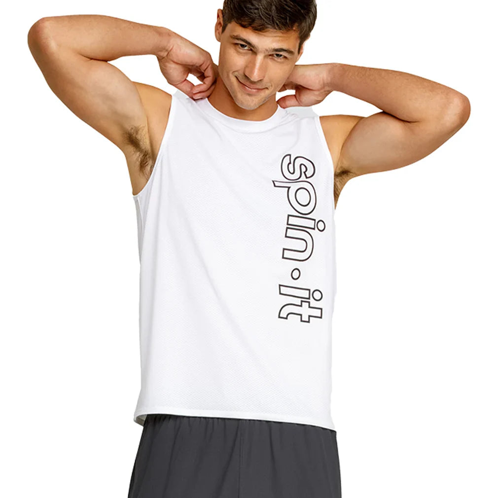 Men`s Josh Pickleball Tank Lavender Mist and Chalk Apparel Spin-It