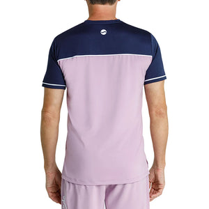 Men`s Lionel Short Sleeve Pickleball Tee Lavender Mist and Chalk Apparel Spin-It