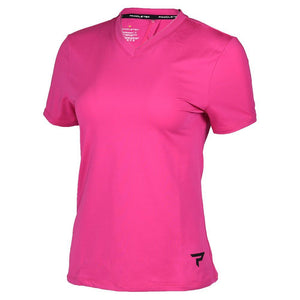 Womens Short Sleeve Performance Tennis Top Fuchsia and Sleet Apparel Paddletek