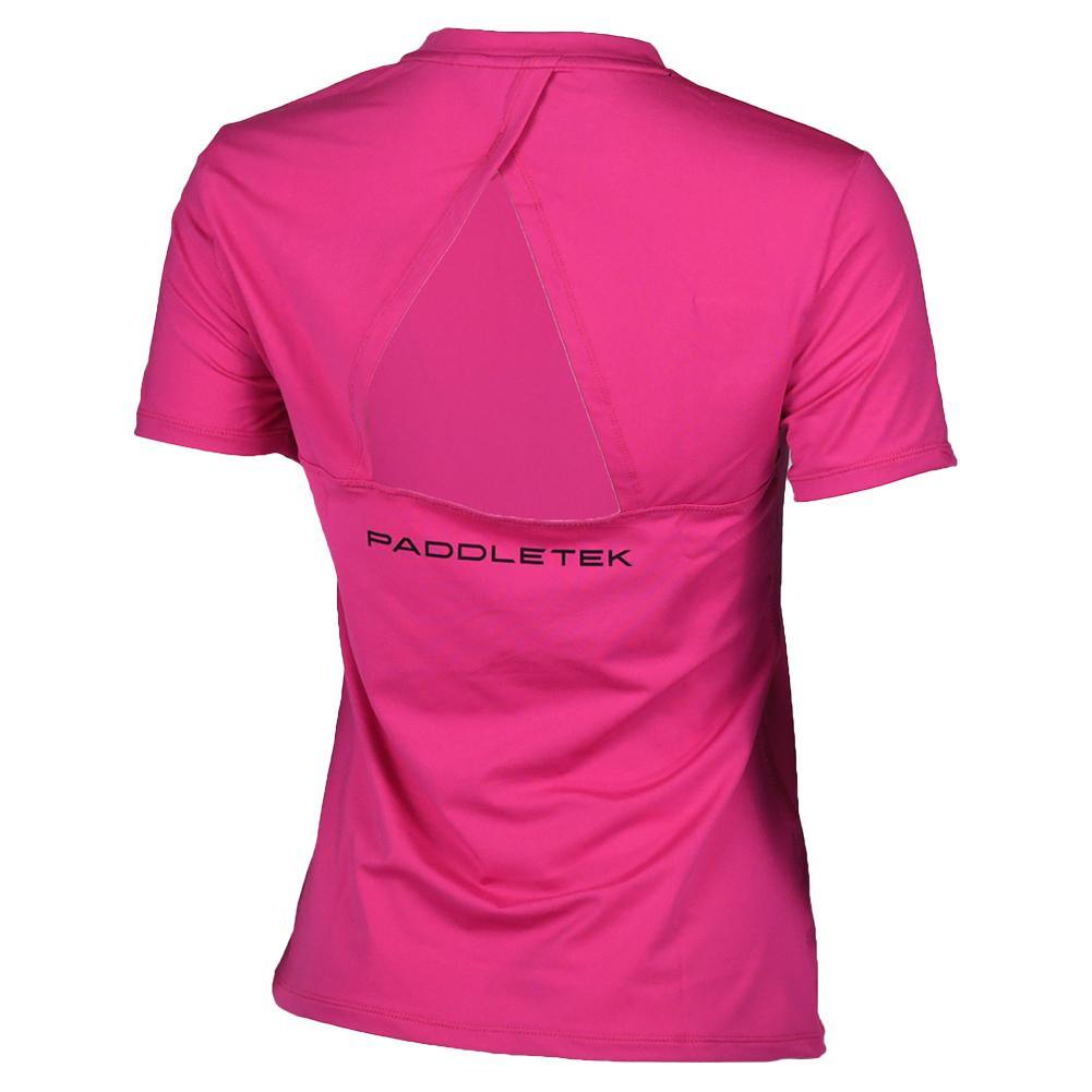 Womens Short Sleeve Performance Tennis Top Fuchsia and Sleet Apparel Paddletek