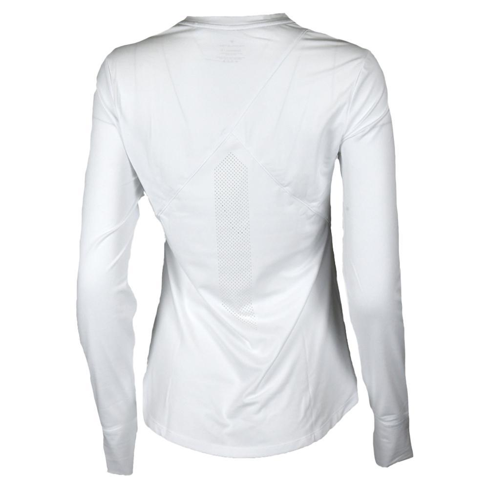 Womens Long Sleeve Performance Tennis Top White and Black Apparel Paddletek