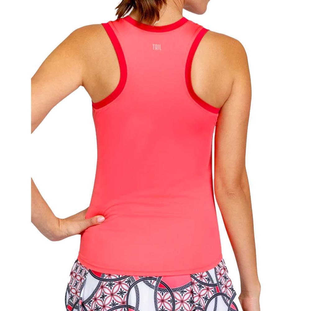 Women's Rhoswen Racerback Pickleball Tank Lychee Pink Apparel Tail