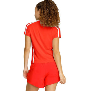 Womens Baseline Shortsleeve Pickleball Top Flamenco Apparel Spin-It