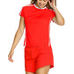 Womens Baseline Shortsleeve Pickleball Top Flamenco Apparel Spin-It