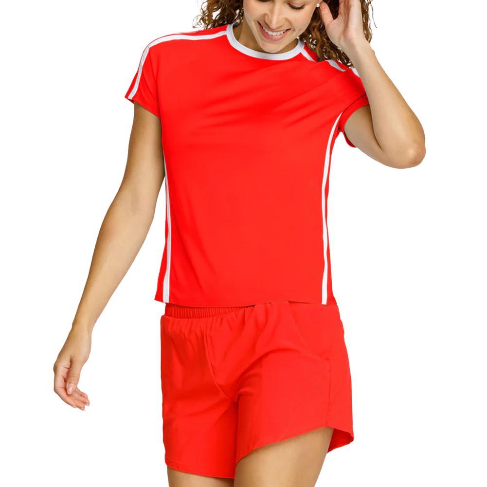 Womens Baseline Shortsleeve Pickleball Top Flamenco Apparel Spin-It