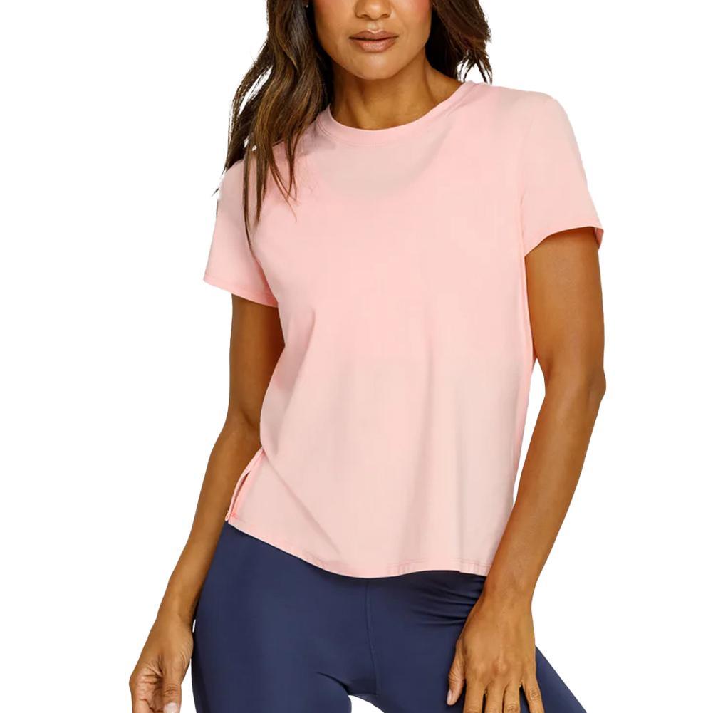 Womens Bijou Short Sleeve Pickleball Top Quartz Pink Apparel Spin-It