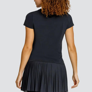 Women's Bijou Short Sleeve Tennis Top Onyx Apparel Tail
