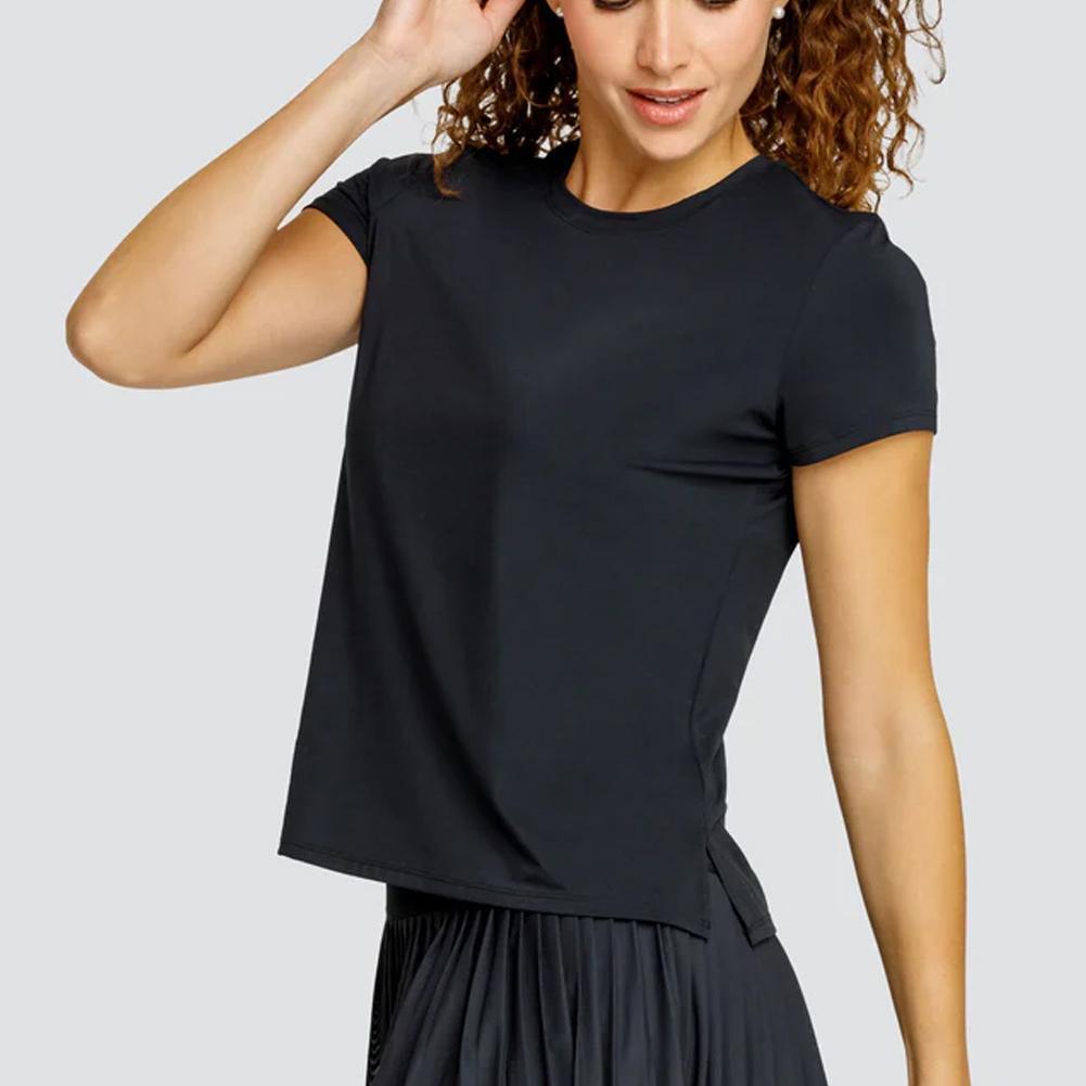 Women's Bijou Short Sleeve Tennis Top Onyx Apparel Tail