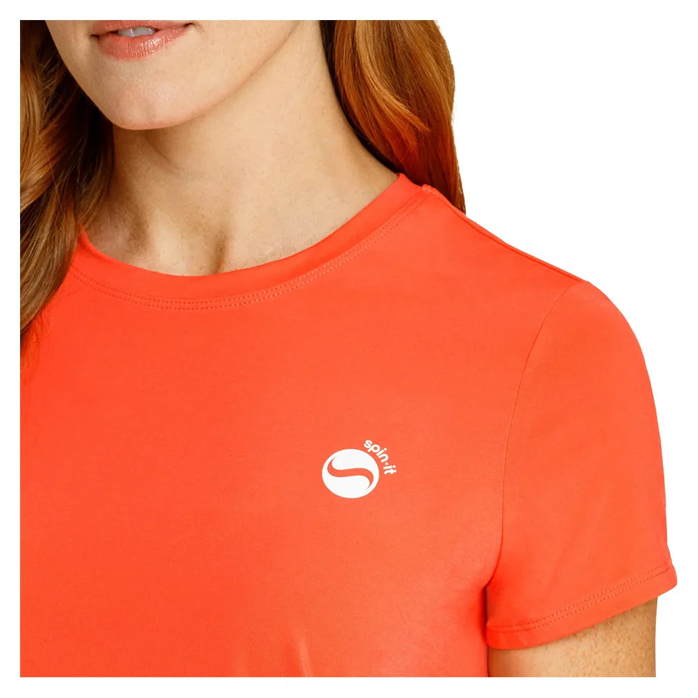 Women`s Bijou Boxy Short Sleeve Pickleball Top Apparel Spin-It