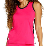 Women`s Madyn Scoop Neck Pickleball Tank Vivid Pink Apparel Spin-It