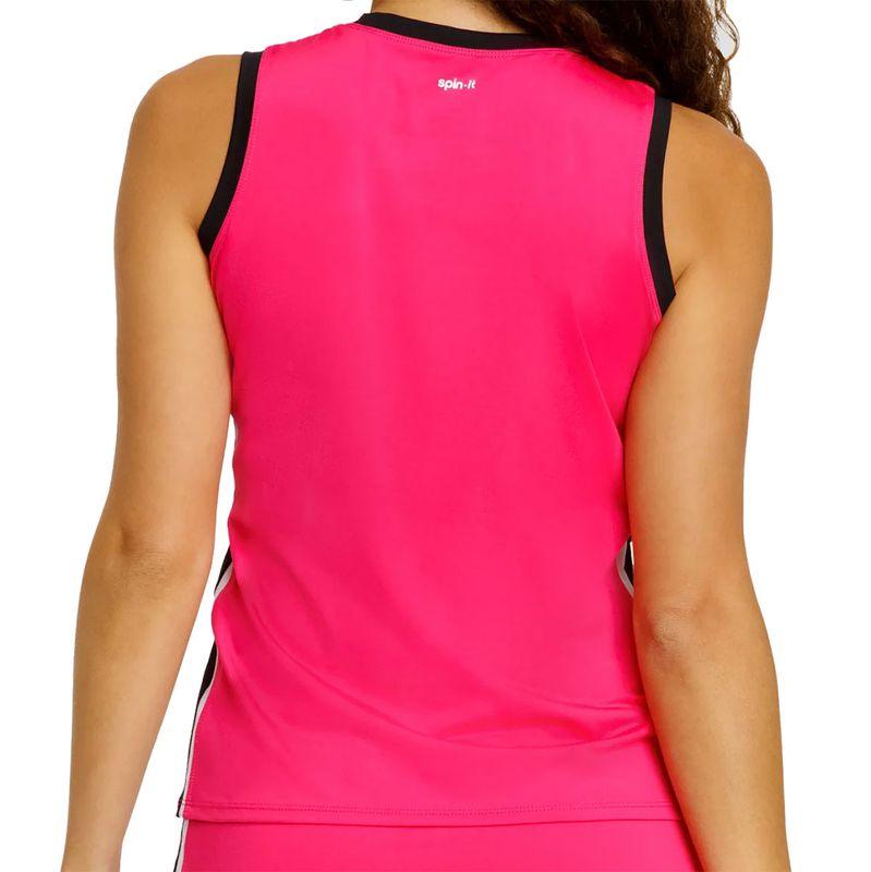 Women`s Madyn Scoop Neck Pickleball Tank Vivid Pink Apparel Spin-It