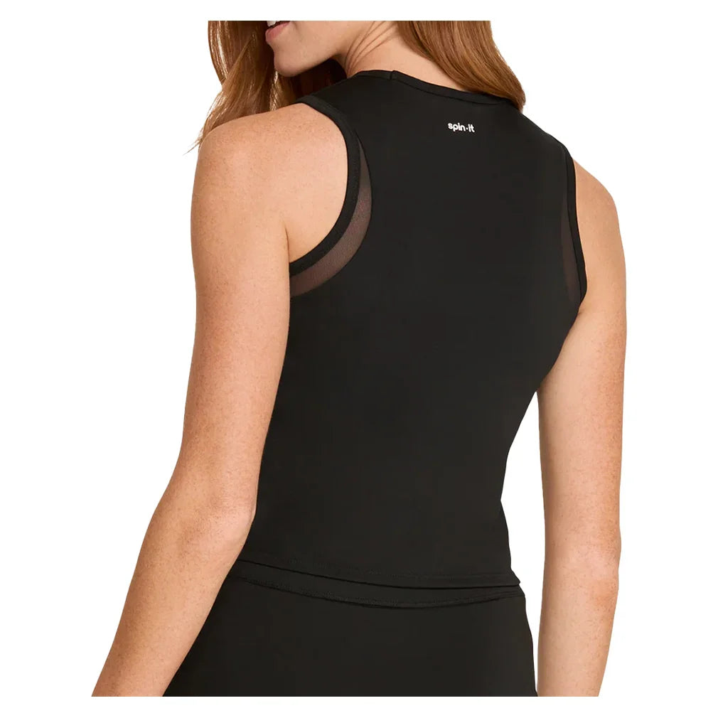 Women`s Yana Cropped Pickleball Tank with Bra Apparel Spin-It