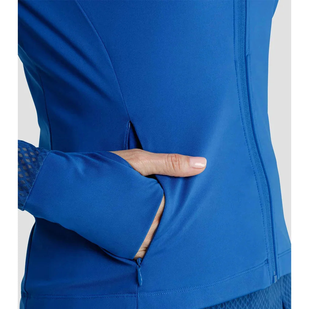 Women`s Caryn Full Zip Pickleball Jacket Monaco Blue Apparel Spin-It