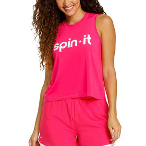 Women`s Machli Swing Pickleball Tank Vivid Pink and Chalk Apparel Spin-It
