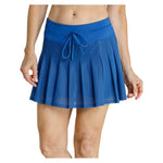 Women`s Kelli 14.5 Inch Pleated Pickleball Skort Monaco Blue Apparel Spin-It