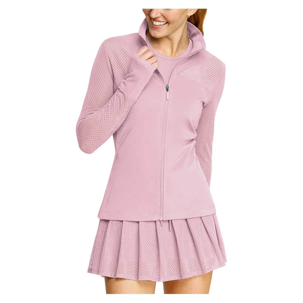 Women`s Caryn Full Zip Pickleball Jacket Lavender Mist Apparel Spin-It