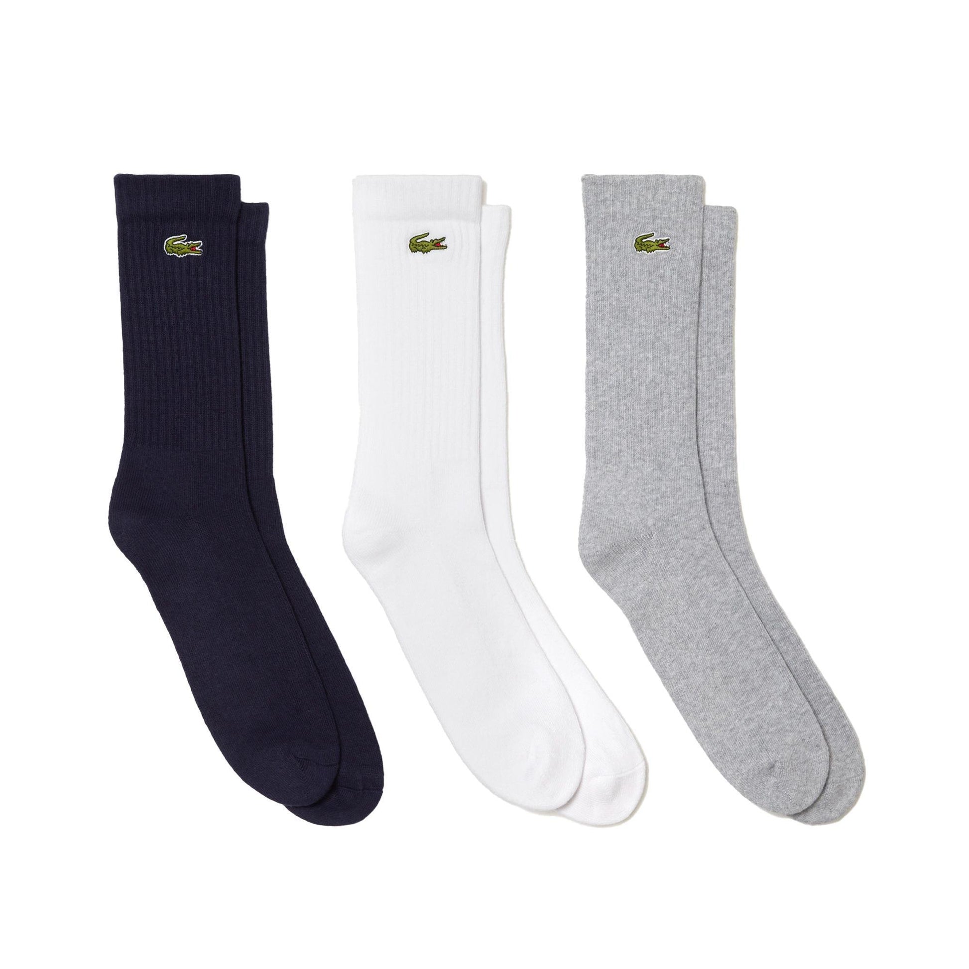 Unisex Core Performance Solid Jersey Tennis Tube Socks 3 Pack Lacoste