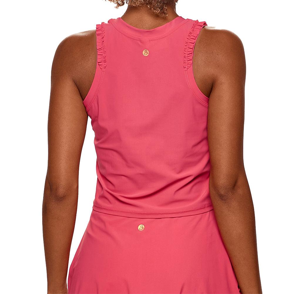 Women`s Ruffle Crop Tennis Tank Geranium Apparel Bobbe