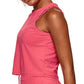 Women`s Ruffle Crop Tennis Tank Geranium Apparel Bobbe