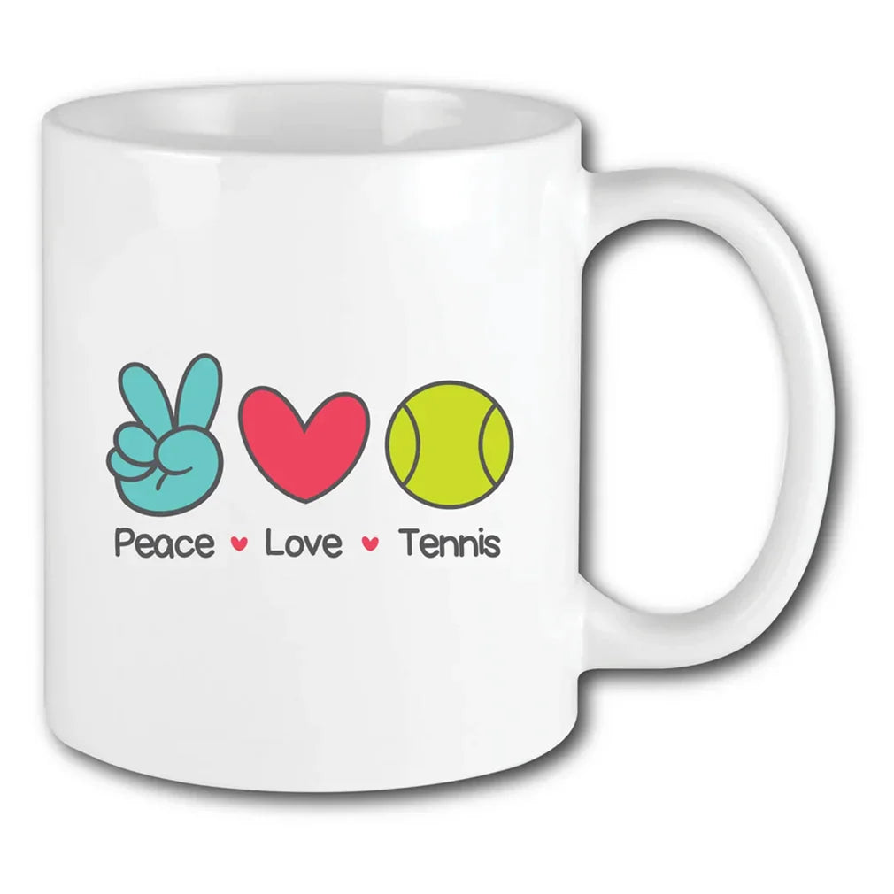 Tennis Mug Peace Love Accessories Racquet Inc