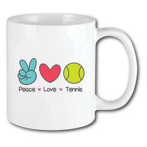 Tennis Mug Peace Love Accessories Racquet Inc