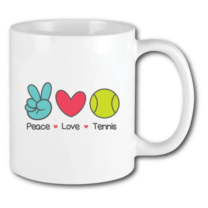 Tennis Mug Peace Love Accessories Racquet Inc
