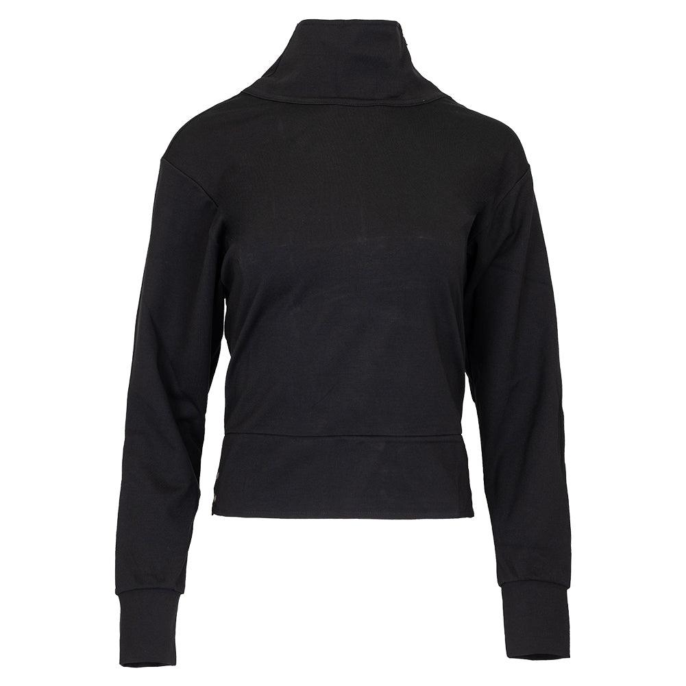 Women`s Jess Zip Funnel Neck Tennis Top Black Apparel Inphorm