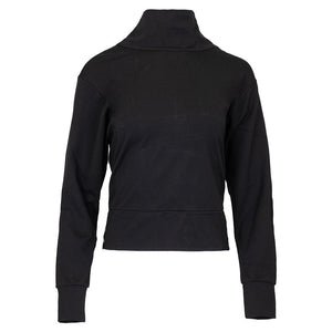 Women`s Jess Zip Funnel Neck Tennis Top Black Apparel Inphorm