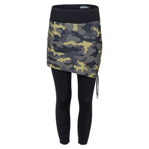 Women`s Elise Tennis Capri Black and Camo Apparel Inphorm