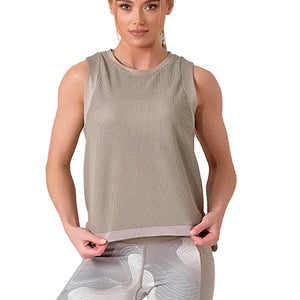 Women`s Baila Tennis Tank Latte Apparel Inphorm