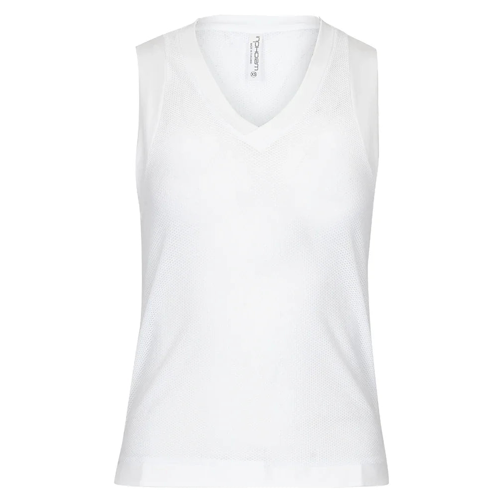 Women`s Baila V Neck Tennis Tank White Apparel Inphorm