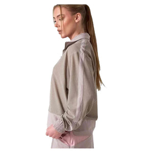 Women`s Baila Half Zip Tennis Top Latte Apparel Inphorm
