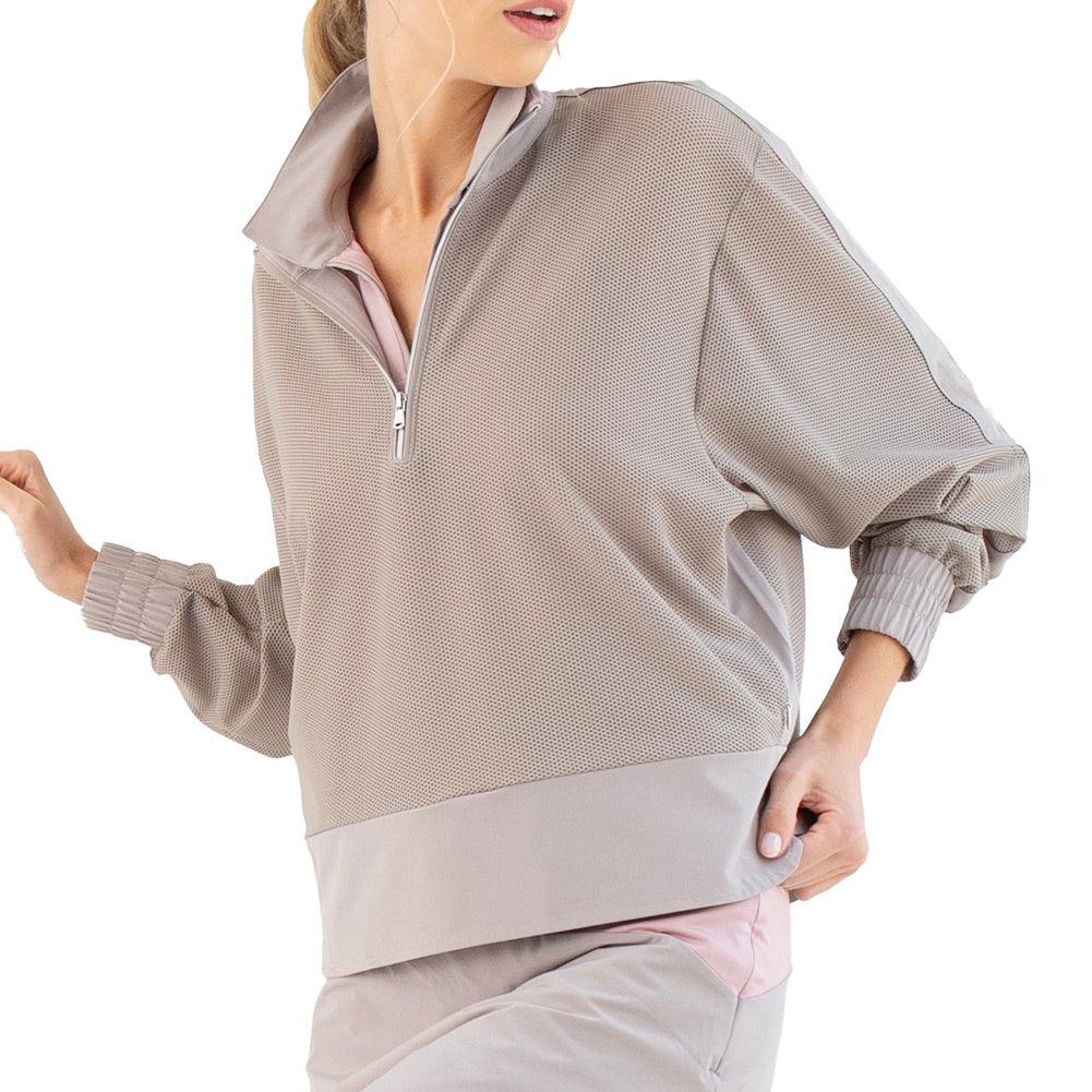 Women`s Baila Half Zip Tennis Top Latte Apparel Inphorm